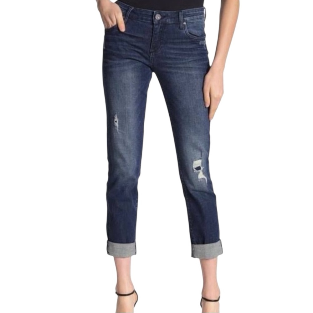 KUT FROM THE KLOTH Catherine Boyfriend Crop Jeans Size 4 — ON TREND w/ Boots!